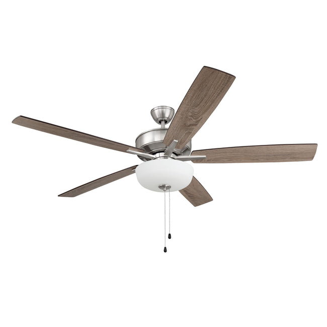 S111BNK5-60DWGWN - Super Pro 111 60" 5 Blade Ceiling Fan with Light Kit - Pull Chain - Brushed Polis