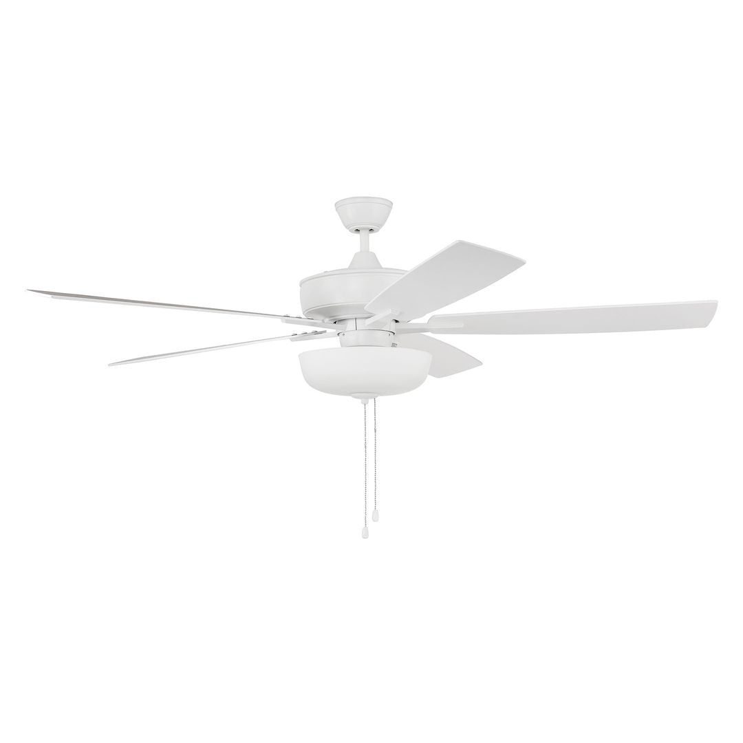 S111W5-60WWOK - Super Pro 111 60" 5 Blade Ceiling Fan with Light Kit - Pull Chain - White