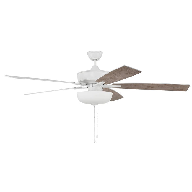 S111W5-60WWOK - Super Pro 111 60" 5 Blade Ceiling Fan with Light Kit - Pull Chain - White