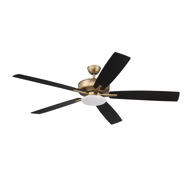 S112SB5-60BWNFB - Super Pro 112 60" 5 Blade Ceiling Fan with Light Kit - Hard-wire - Satin Brass