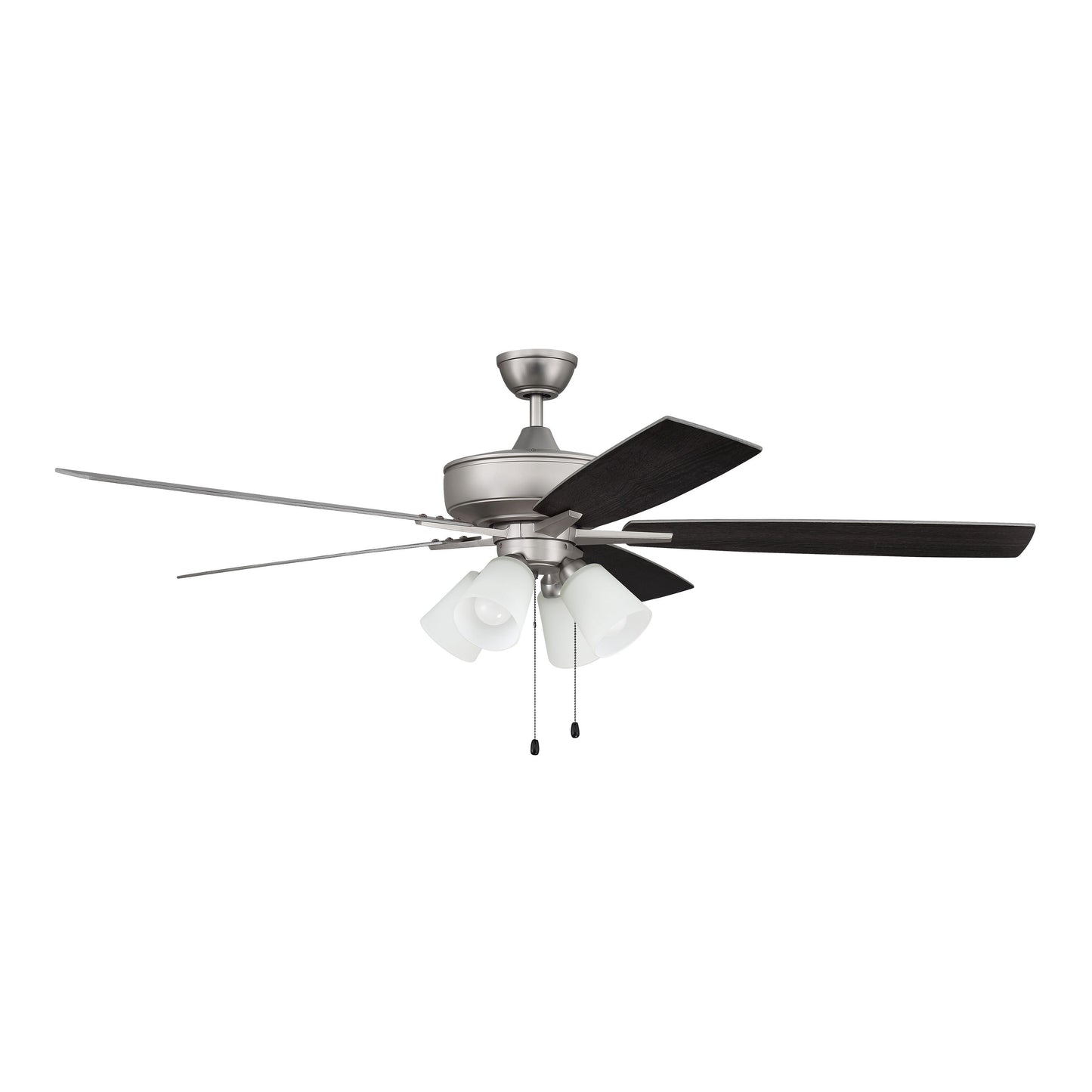 S114BN5-60BNGW - Super Pro 114 60" 5 Blade Ceiling Fan with Light Kit - Pull Chain - Brushed Satin N