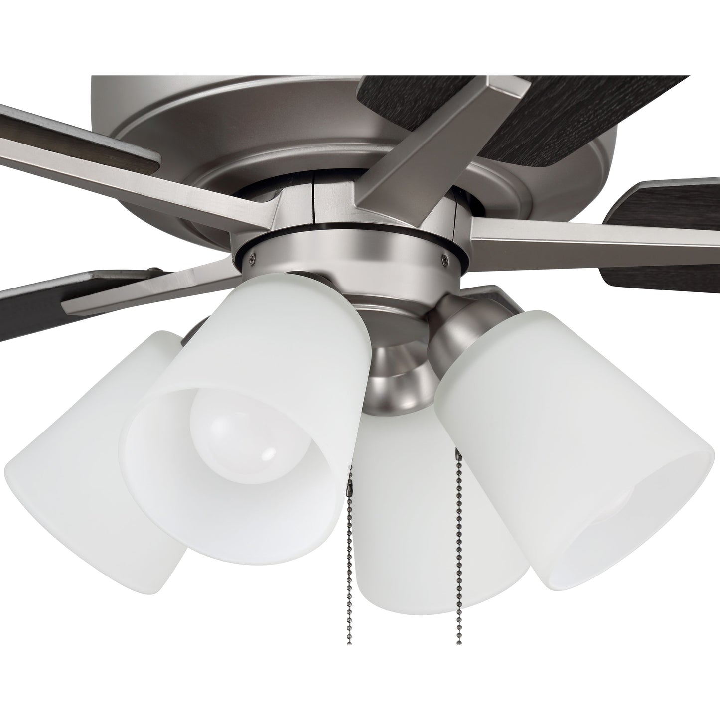 S114BN5-60BNGW - Super Pro 114 60" 5 Blade Ceiling Fan with Light Kit - Pull Chain - Brushed Satin N