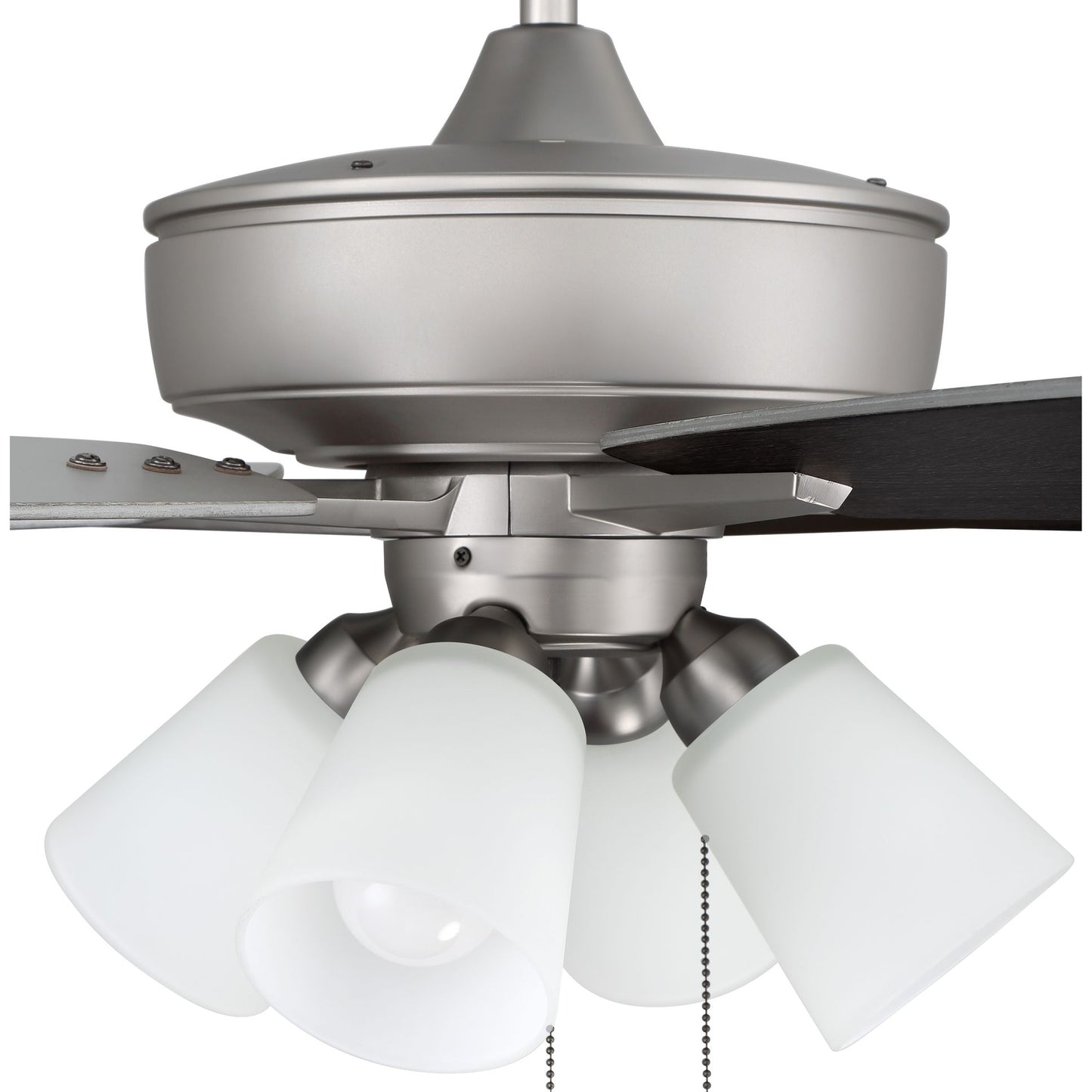 S114BN5-60BNGW - Super Pro 114 60" 5 Blade Ceiling Fan with Light Kit - Pull Chain - Brushed Satin N