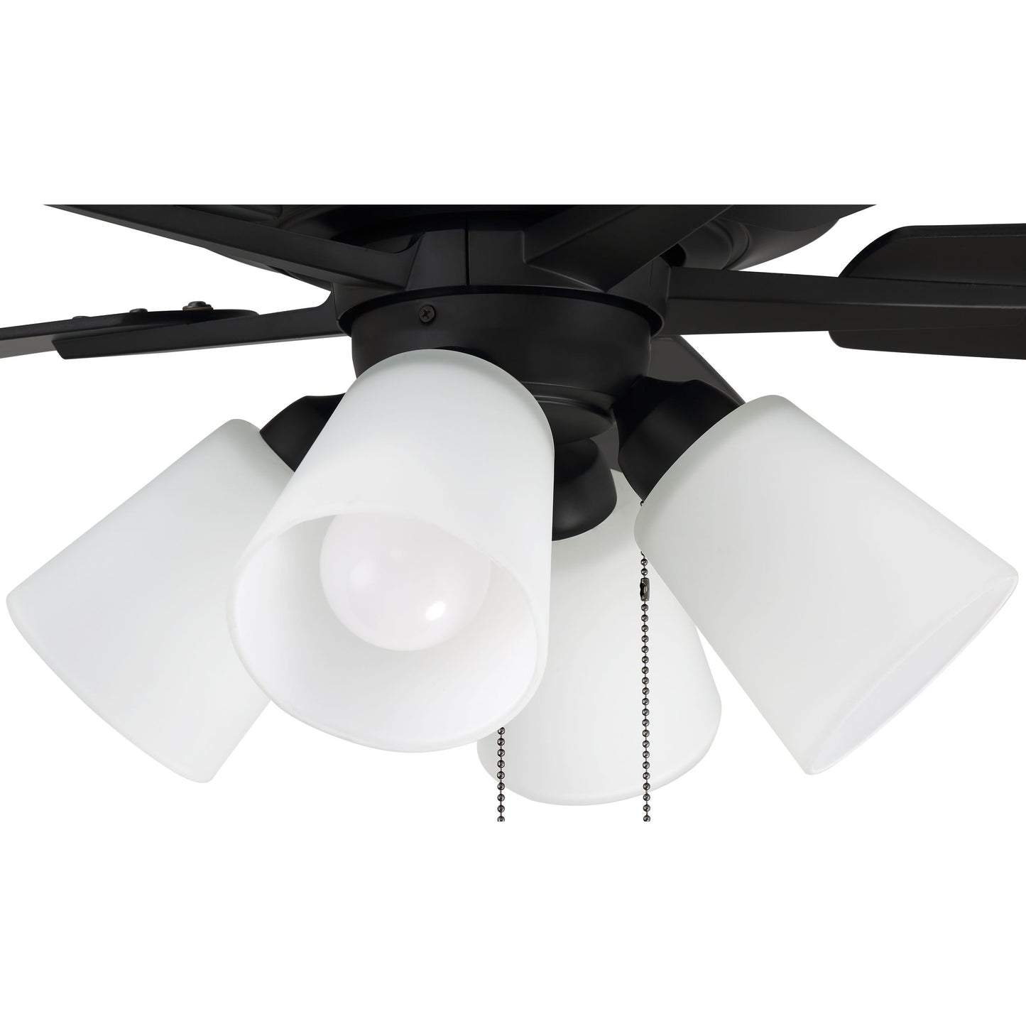 S114FB5-60FBGW - Super Pro 114 60" 5 Blade Ceiling Fan with Light Kit - Pull Chain - Flat Black