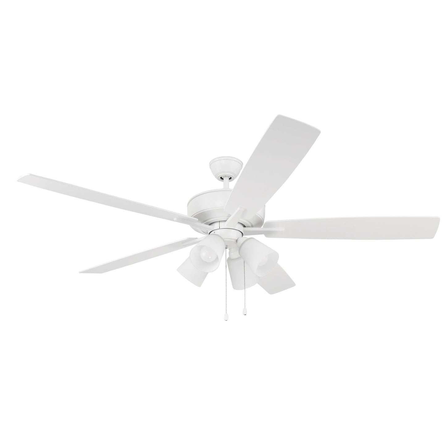 S114W5-60WWOK - Super Pro 114 60" 5 Blade Ceiling Fan with Light Kit - Pull Chain - White