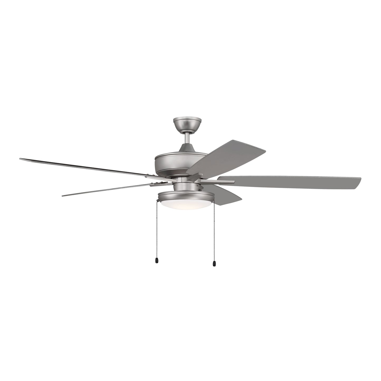 S119BN5-60BNGW - Super Pro 119 60" 5 Blade Ceiling Fan with Light Kit - Pull Chain - Brushed Satin N