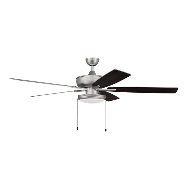 S119BN5-60BNGW - Super Pro 119 60" 5 Blade Ceiling Fan with Light Kit - Pull Chain - Brushed Satin N