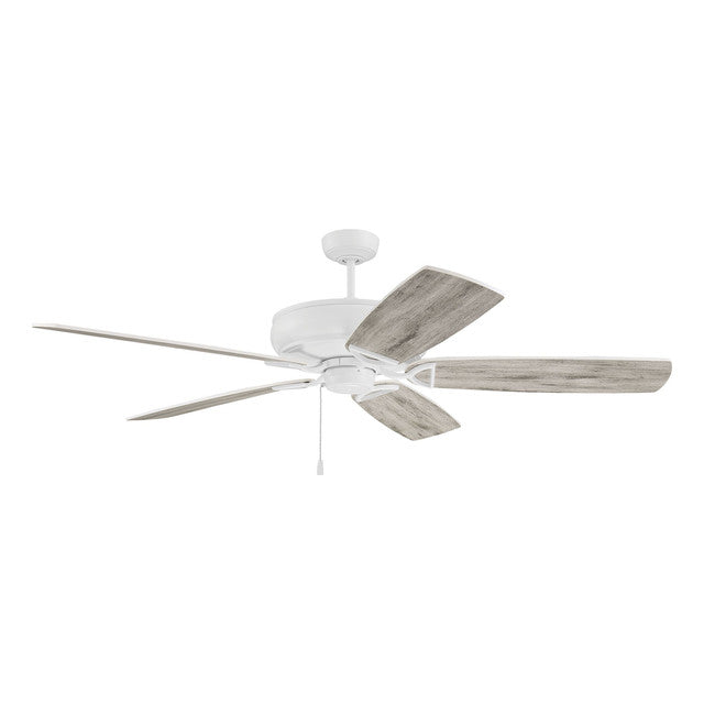 SAP56MWW5 - Supreme Air Plus 56" 5 Blade Indoor / Outdoor Ceiling Fan - Pull Chain - Matte White