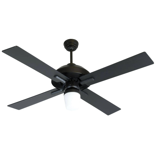 SB52FB4 - South Beach 52" 4 Blade Indoor / Outdoor Ceiling Fan with Light Kit - Pull Chain - Flat Bl