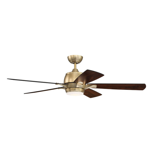 STE52SB5 - Stellar 52" 5 Blade Ceiling Fan with Light Kit - Satin Brass