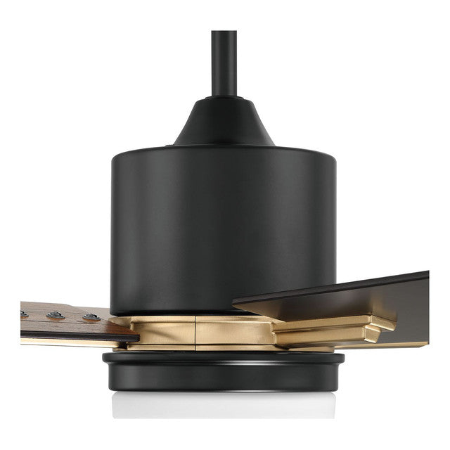 TEA52FBSB4 - Teana 52" 4 Blade Ceiling Fan with Light Kit - Wall Control - Flat Black / Satin Brass