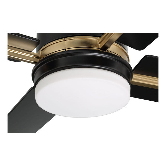 TEA52FBSB4 - Teana 52" 4 Blade Ceiling Fan with Light Kit - Wall Control - Flat Black / Satin Brass