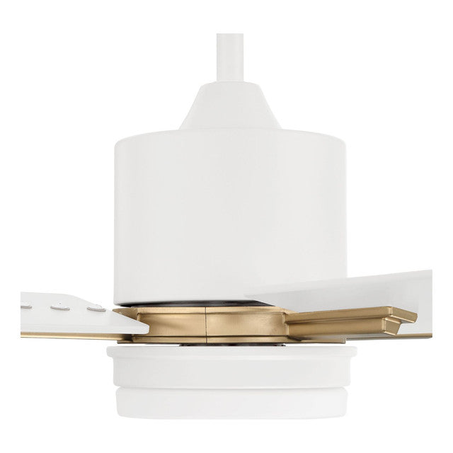 TEA52WSB4 - Teana 52" 4 Blade Ceiling Fan with Light Kit - Wall Control - White / Satin Brass
