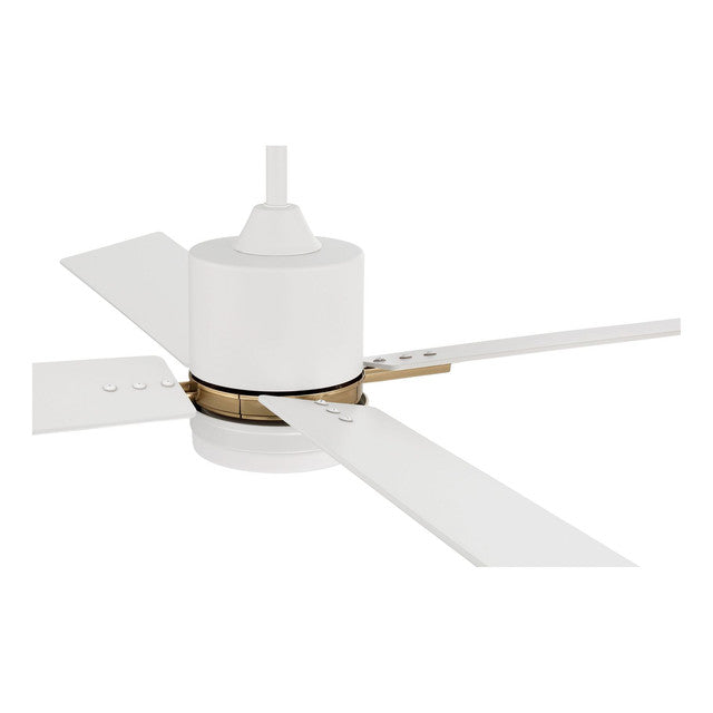 TEA52WSB4 - Teana 52" 4 Blade Ceiling Fan with Light Kit - Wall Control - White / Satin Brass