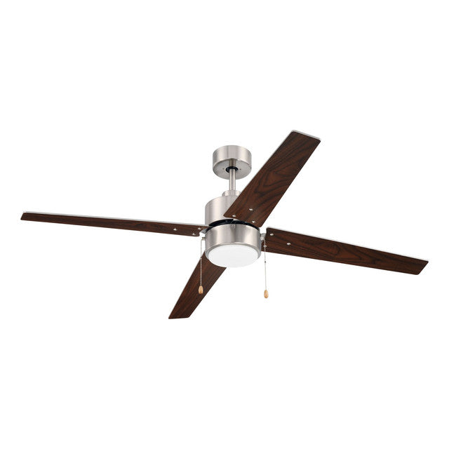 TER52BNK4 - Terie 52" 4 Blade Ceiling Fan with Light Kit - Pull Chain - Brushed Polished Nickel