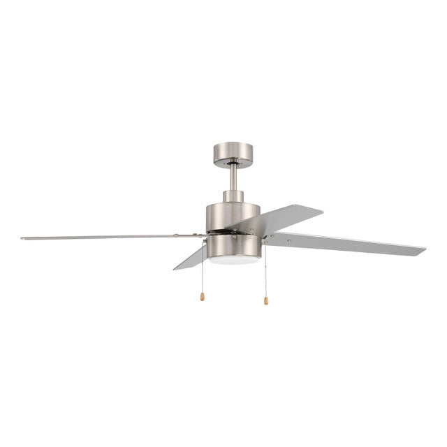 TER52BNK4 - Terie 52" 4 Blade Ceiling Fan with Light Kit - Pull Chain - Brushed Polished Nickel