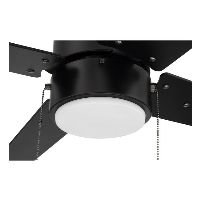 TER52FB4 - Terie 52" 4 Blade Ceiling Fan with Light Kit - Pull Chain - Flat Black