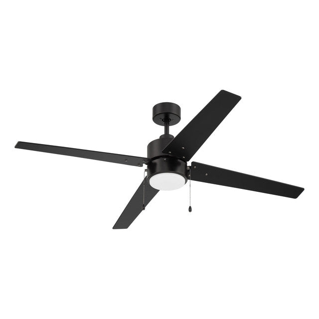 TER52FB4 - Terie 52" 4 Blade Ceiling Fan with Light Kit - Pull Chain - Flat Black