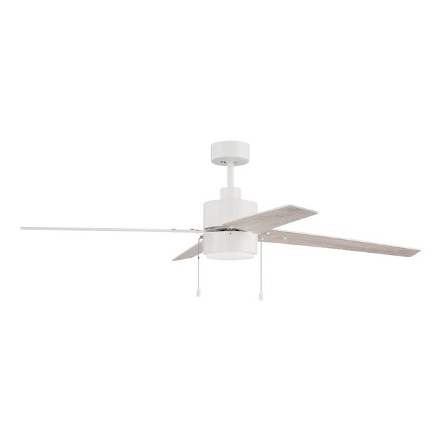 TER52W4 - Terie 52" 4 Blade Ceiling Fan with Light Kit - Pull Chain - White