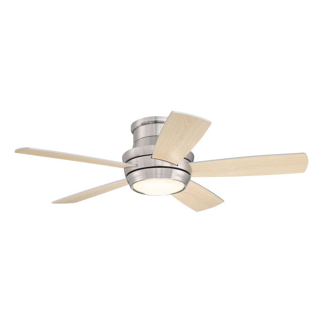 TMPH44BNK5 - Tempo Hugger 44" 5 Blade Ceiling Fan with Light Kit - Remote & Wall Control - Brushed P