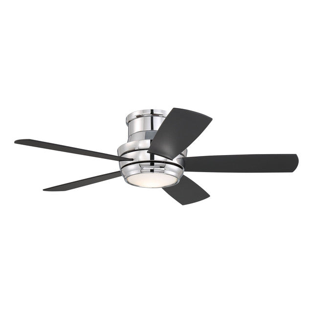 TMPH44CH5 - Tempo Hugger 44" 5 Blade Ceiling Fan with Light Kit - Remote & Wall Control - Chrome