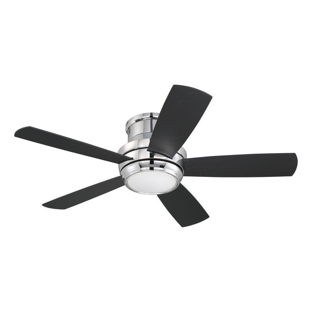 TMPH44CH5 - Tempo Hugger 44" 5 Blade Ceiling Fan with Light Kit - Remote & Wall Control - Chrome