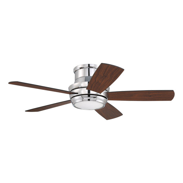 TMPH44CH5 - Tempo Hugger 44" 5 Blade Ceiling Fan with Light Kit - Remote & Wall Control - Chrome