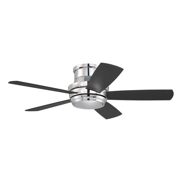 TMPH44CH5 - Tempo Hugger 44" 5 Blade Ceiling Fan with Light Kit - Remote & Wall Control - Chrome