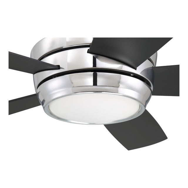 TMPH44CH5 - Tempo Hugger 44" 5 Blade Ceiling Fan with Light Kit - Remote & Wall Control - Chrome