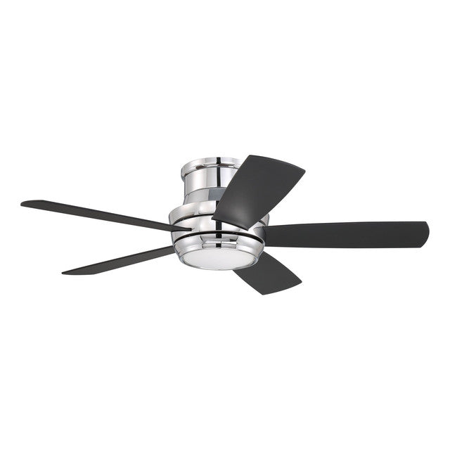 TMPH44CH5 - Tempo Hugger 44" 5 Blade Ceiling Fan with Light Kit - Remote & Wall Control - Chrome