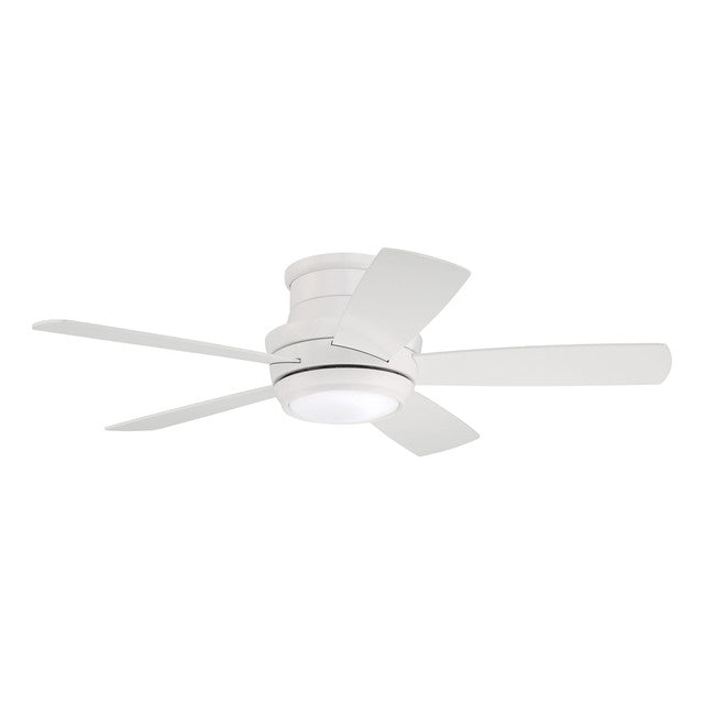 TMPH44W5 - Tempo Hugger 44" 5 Blade Ceiling Fan with Light Kit - Remote & Wall Control - White