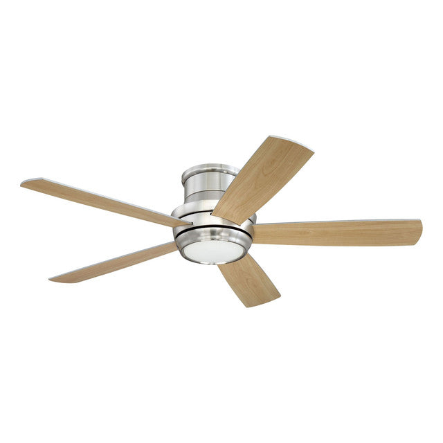 TMPH52BNK5 - Tempo Hugger 52" 5 Blade Ceiling Fan with Light Kit - Remote & Wall Control - Brushed P