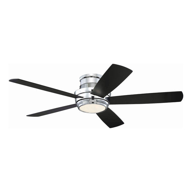 TMPH52CH5 - Tempo Hugger 52" 5 Blade Ceiling Fan with Light Kit - Remote & Wall Control - Chrome