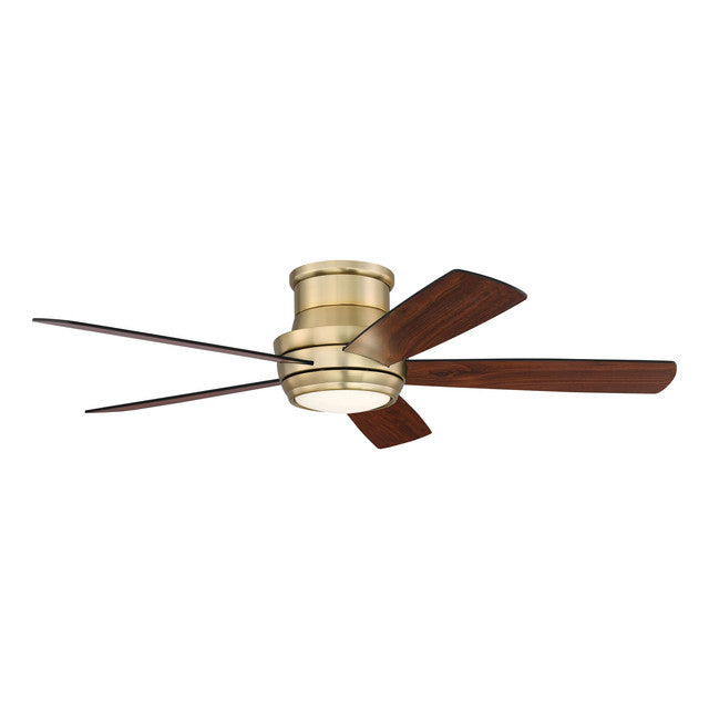 TMPH52SB5 - Tempo Hugger 52" 5 Blade Ceiling Fan with Light Kit - Remote & Wall Control - Satin Bras