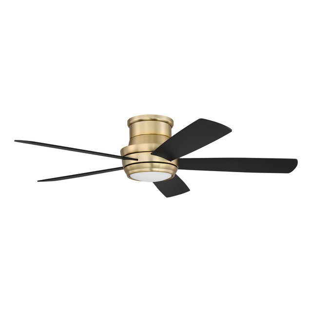 TMPH52SB5 - Tempo Hugger 52" 5 Blade Ceiling Fan with Light Kit - Remote & Wall Control - Satin Bras