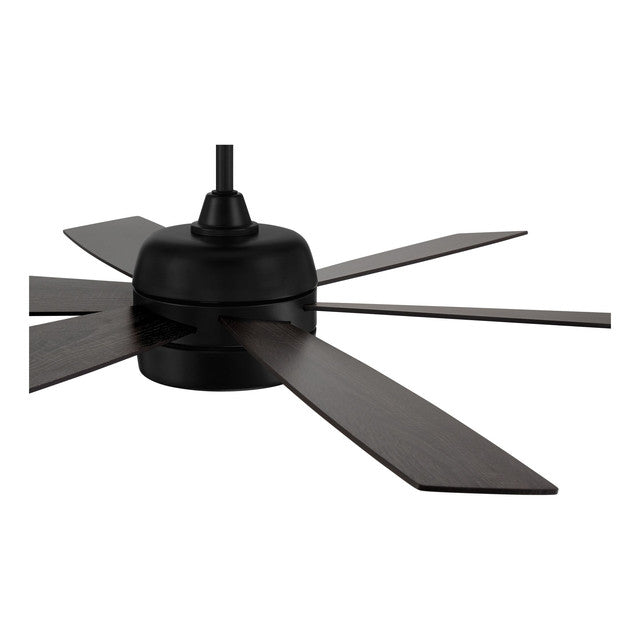 TRV52FB6 - Trevor 52" 6 Blade Indoor / Outdoor Ceiling Fan with Light Kit - Remote Control - Flat Bl