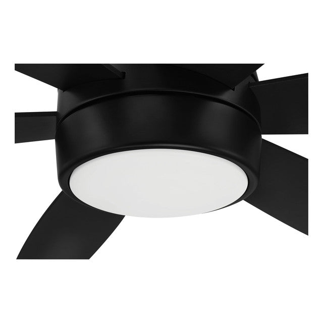 TRV52FB6 - Trevor 52" 6 Blade Indoor / Outdoor Ceiling Fan with Light Kit - Remote Control - Flat Bl