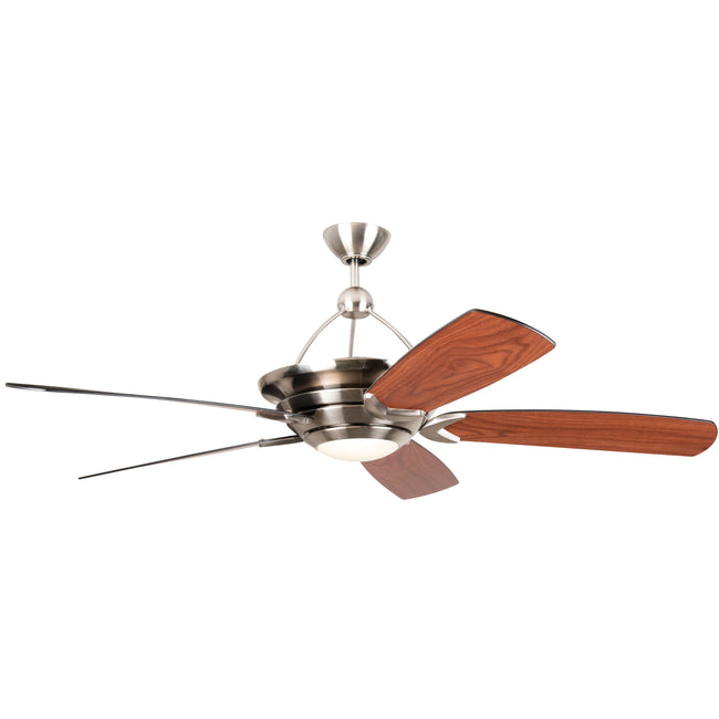 VS60BNK5-LED - Vesta 60" 5 Blade Ceiling Fan with Light Kit - Remote & Wall Control - Brushed Polish