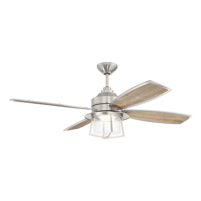 WAT52BNK4 - Waterfront 52" 4 Blade Ceiling Fan with Light Kit - Remote & Wall Control - Brushed Poli