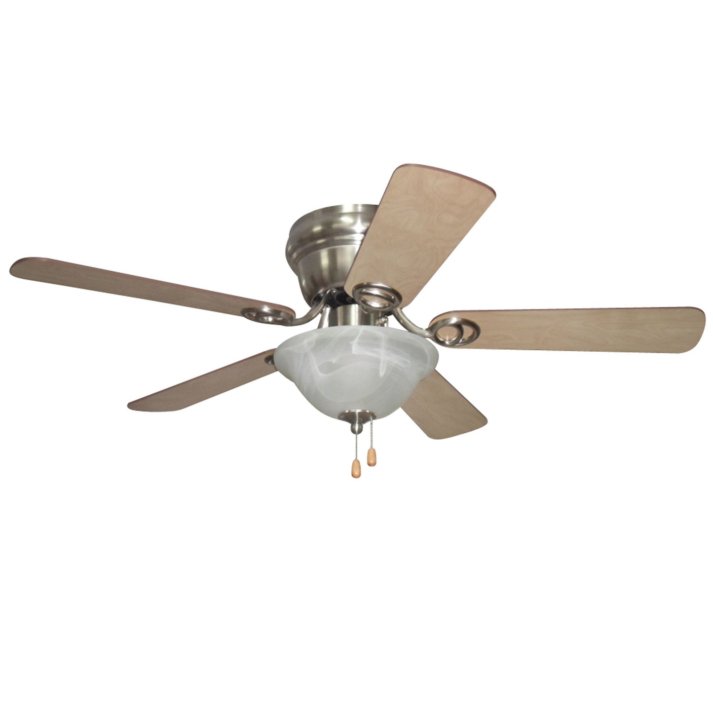 WC42BNK5C1 - Wyman 42" 5 Blade Ceiling Fan with Light Kit - Pull Chain - Brushed Polished Nickel