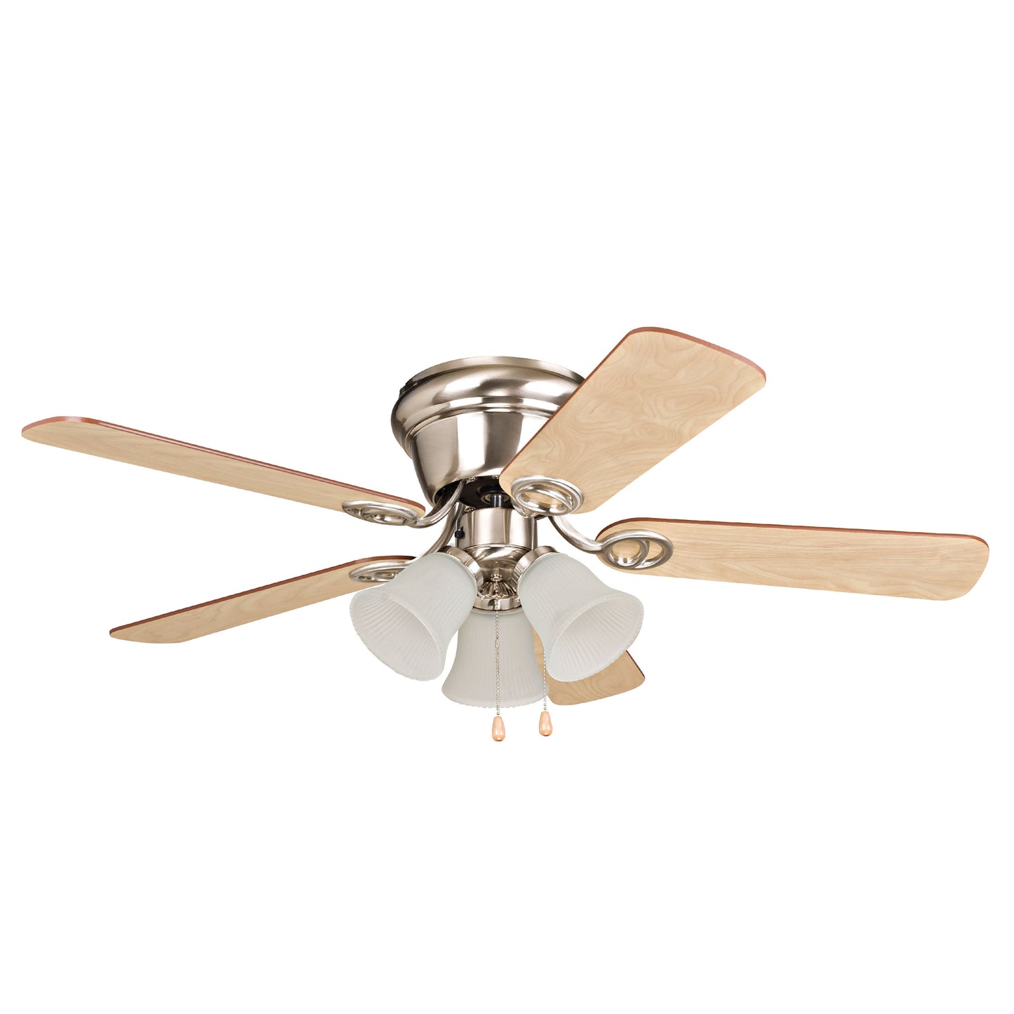 WC42BNK5C1 - Wyman 42" 5 Blade Ceiling Fan with Light Kit - Pull Chain - Brushed Polished Nickel