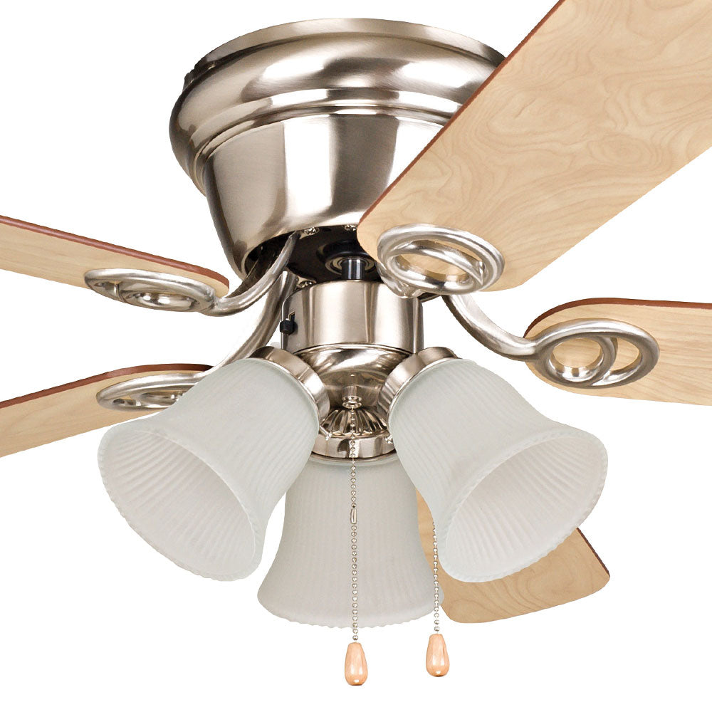 WC42BNK5C1 - Wyman 42" 5 Blade Ceiling Fan with Light Kit - Pull Chain - Brushed Polished Nickel