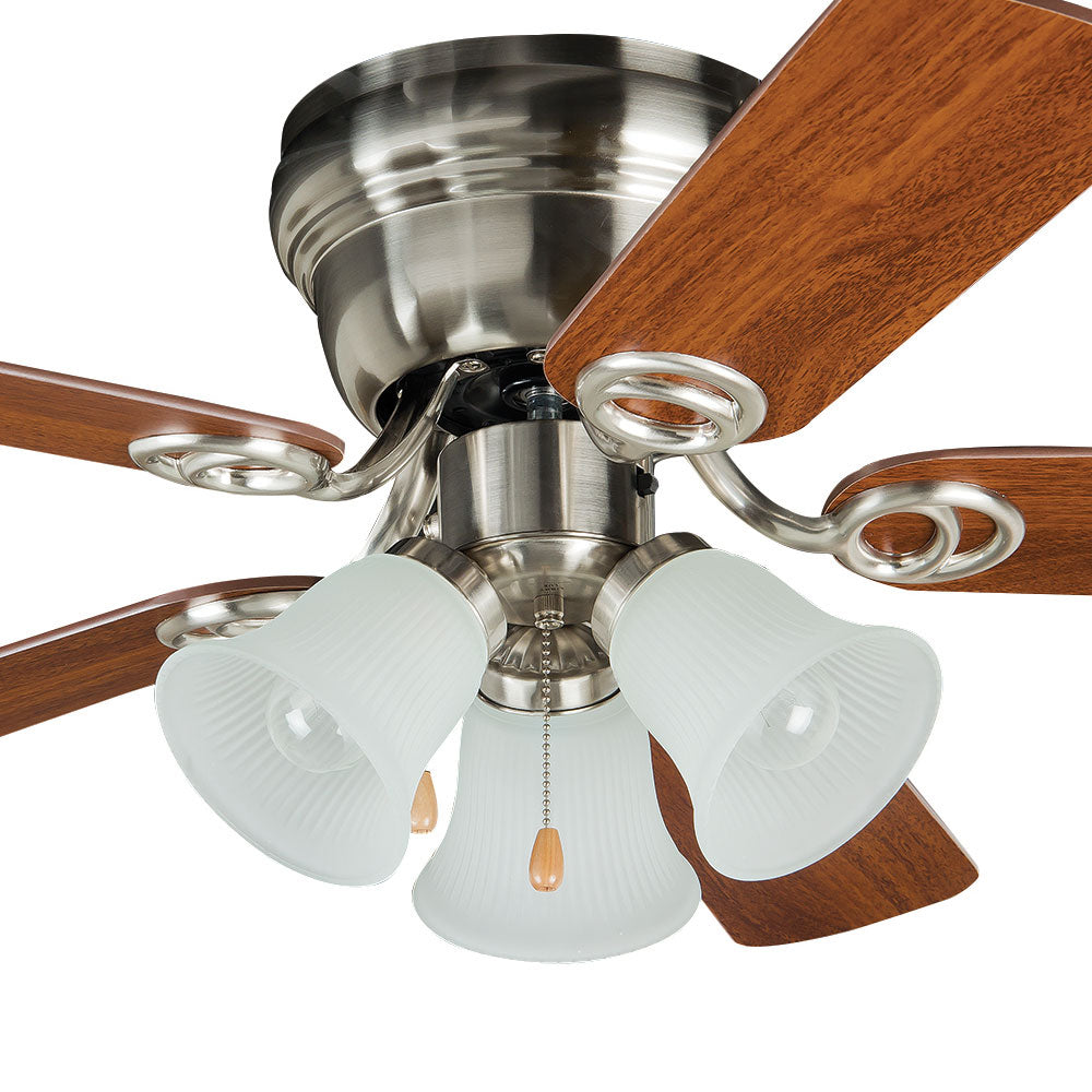 WC42BNK5C1 - Wyman 42" 5 Blade Ceiling Fan with Light Kit - Pull Chain - Brushed Polished Nickel
