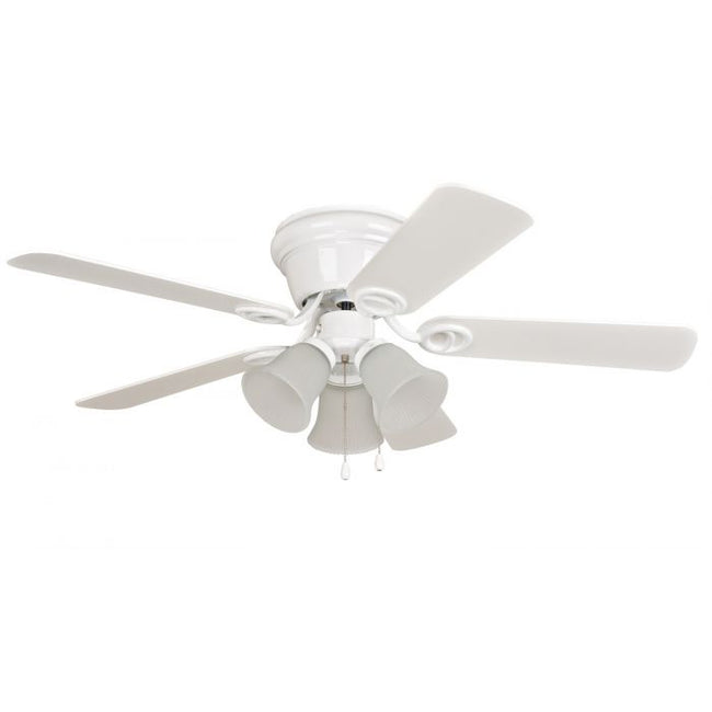 WC42WW5C3F - Wyman 42" 5 Blade Ceiling Fan with Light Kit - Pull Chain - White