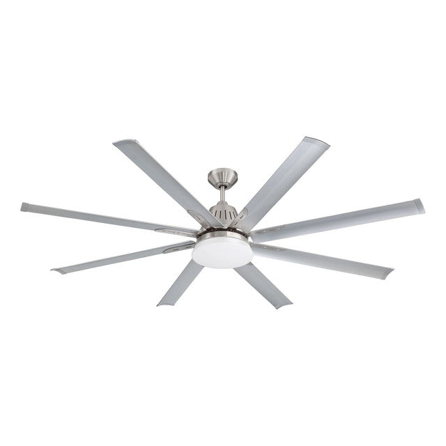 WTP72BNK8 - Wingtip 72" 8 Blade Ceiling Fan with Light Kit - Wi-Fi Remote Control - Brushed Polished