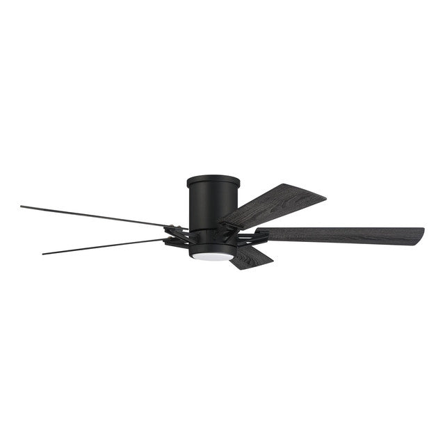WYT52FB5 - Wyatt 52" 5 Blade Indoor / Outdoor Ceiling Fan with Light Kit - Remote & Wall Control - Flat Black