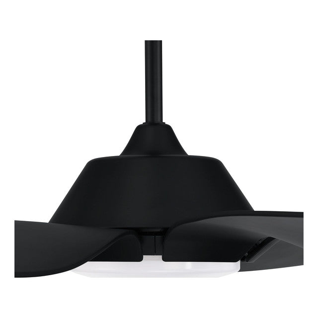 ZOM66FB6 - Zoom 66" 6 Blade Indoor / Outdoor Ceiling Fan with Light Kit - Remote Control - Flat Blac