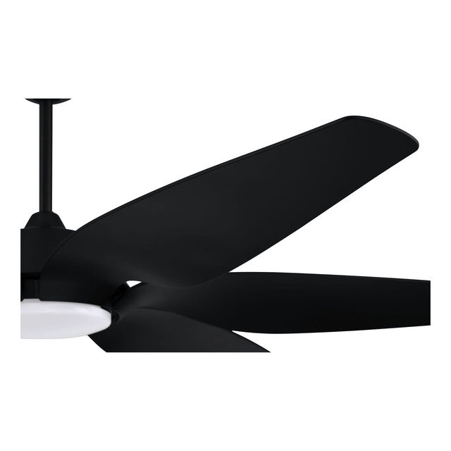 ZOM66FB6 - Zoom 66" 6 Blade Indoor / Outdoor Ceiling Fan with Light Kit - Remote Control - Flat Blac