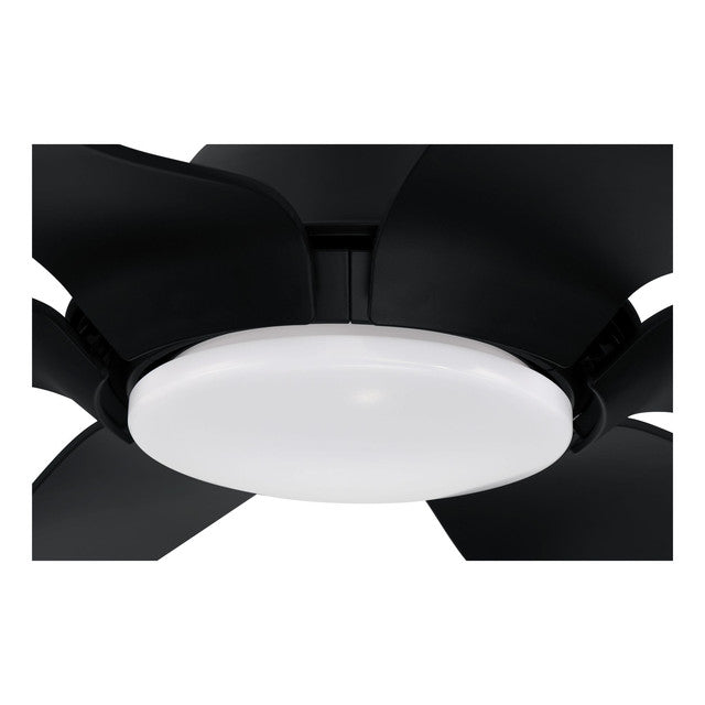 ZOM66FB6 - Zoom 66" 6 Blade Indoor / Outdoor Ceiling Fan with Light Kit - Remote Control - Flat Blac