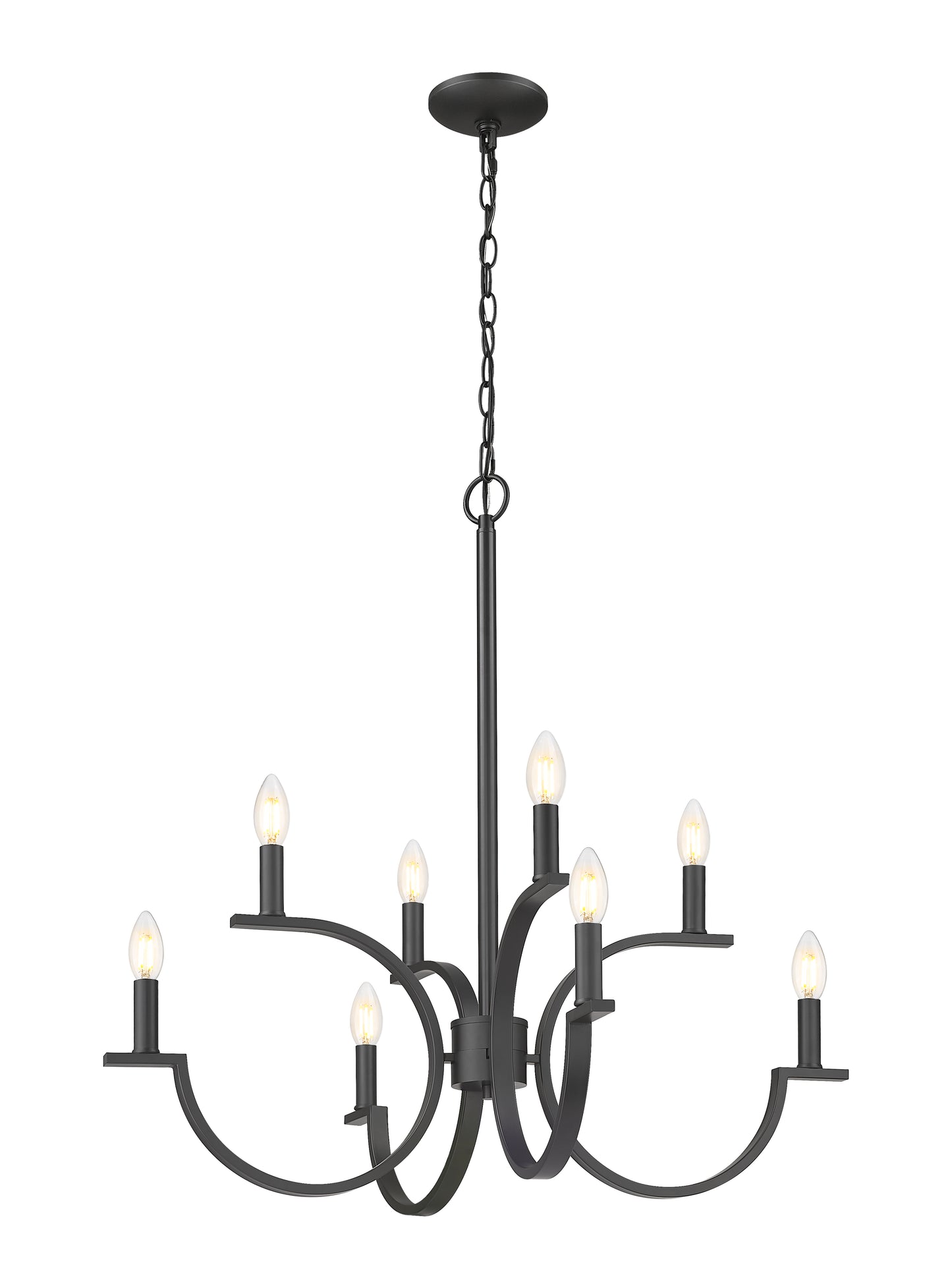 2016-8MB - Cordelia 8 Light 29" Chandelier - Matte Black